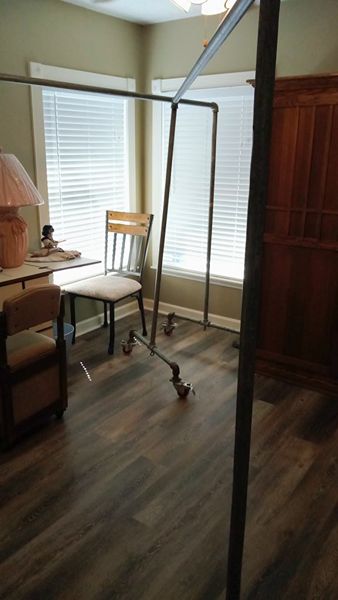 Home made industrial clothes racks